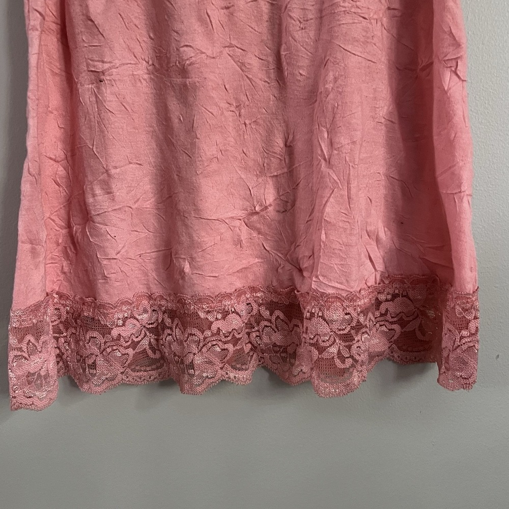 Vintage Arden B Y2K Cami Top Tank Pink Crinkle Lace M/L 90s Fairy Feminine - Picture 3 of 8